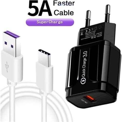 USB Charger Quick Charge QC 3.0 For Phone Xiaomi Redmi Note 10 9T Redmi K40 Pro Samsung Huawei 18W Mobile Phone Chargers Adapter