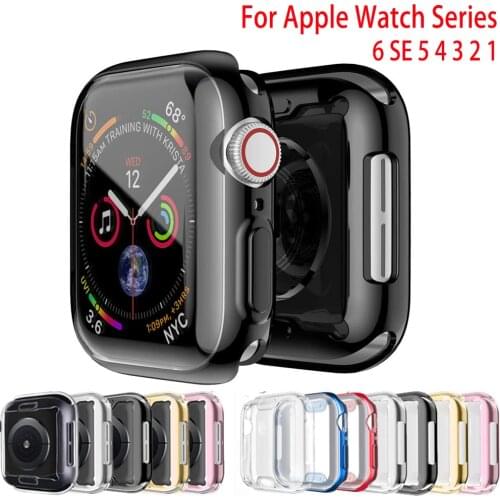 Screen Cover Case For Apple Watch 44mm/40mm iWatch 42mm/38mm Series 6 SE 5 4 3 2 Full Bumper Screen Protector Shell Accessories