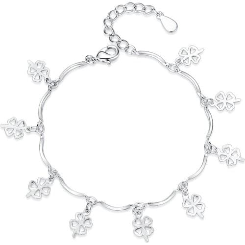 Fashion Flower Design 925 Sterling Silver Bracelets for Women Jewelry Christmas Gift Hot Sale Wholeslae Drop Shipping