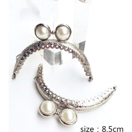 8.5cm women silver color coin bag making metal clasp kiss buckle knurling purse frame silver color 10pcs/lot