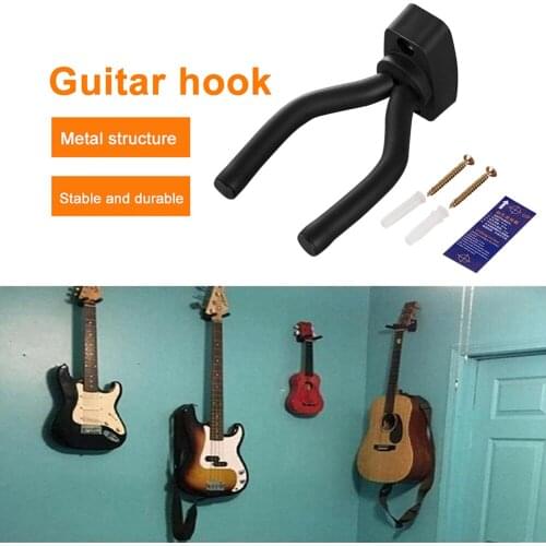 1pcs Guitar Hanger Hook Holder Wall Mount Stand Rack Bracket Display Guitar Bass Screws Accessories Universal 2021 New black Hot