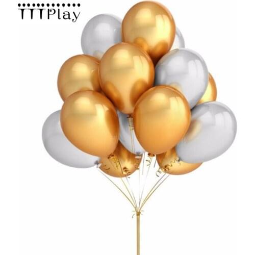 10pcs Gold Silver And Pearl Latex Balloons 12inches Kids Birthday Baby Shower Wedding Party Decoration Happy New Years Supplies