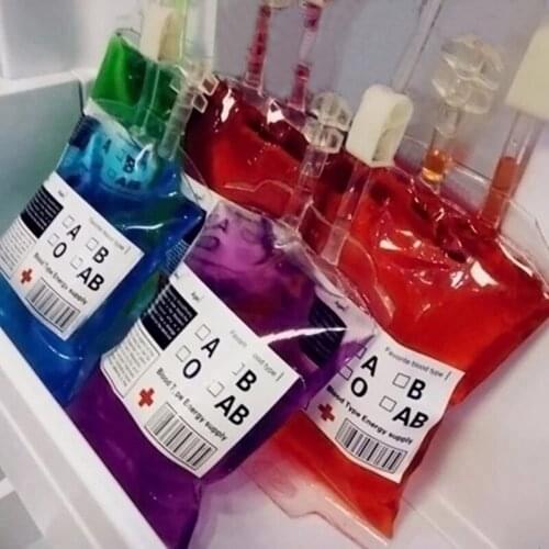 20 Pcs Reusable Blood Bag for Drinks Halloween Container with Syringe Set,for Cosplay Halloween Zombie Party