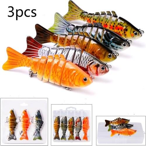Fishing Lure 3pcs 10cm 15.5g Sinking Swimbait Crankbaits Wobblers Pike Vatalion Artificial Fishing Tackle Black Minnow