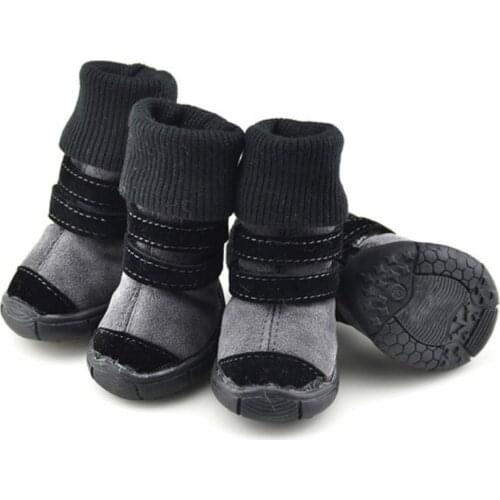 4Pcs/Lot Pet Shoes Non Slip Wear Resistant For Small Medium Dogs Outdoor Winter Warm Snow Boots Puppy French Bulldog Shoes Hot