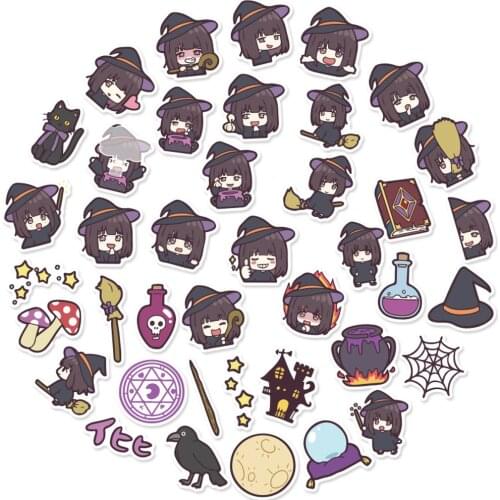 40PCS New Gothic Style Horror Witch Graffiti Stickers DIY Car Skateboard Travel Luggage Guitar Laptop Cool Stickers