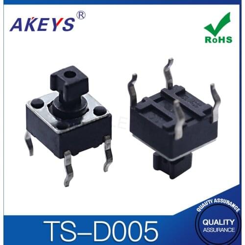 50PCS TS-D005 6*6*7.3 Long life tact switch 4 pin DIP Square top push button switch