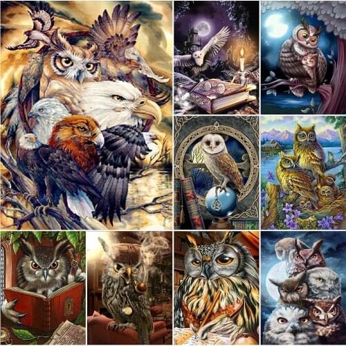 5D Diamond Painting Full Drill Square Owl Diamond Embroidery Mosaic Animal DIY Cross Stitch Diamond Art Needlework Handicraft