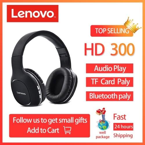 NEW Lenovo HD300 wireless Bluetooth 5.0 headset stereo sports running headset Support TF Card lossless video call headset