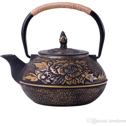 Cast Iron Teapot Kettle with Stainless Steel Infuser Strainer Plum Blossom 30 Ounce ( 900 ml )