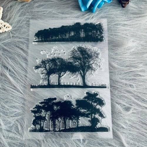 Trees forest Transparent Clear Stamps silicone stamp for DIY Scrapbooking/Card Making/Kids Christmas Fun Decoration Supplies