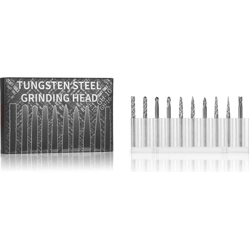 DSPIAE GH-10 Tungsten Steel Grinding Drills 10pcs Head Set For ES-P Portable Electric Sharpening Pen New