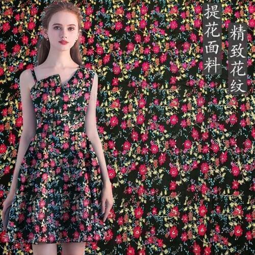 Europe and the United States floral brocade dress suit clothing fabric autumn and winter high-grade jacquard embossed fabric