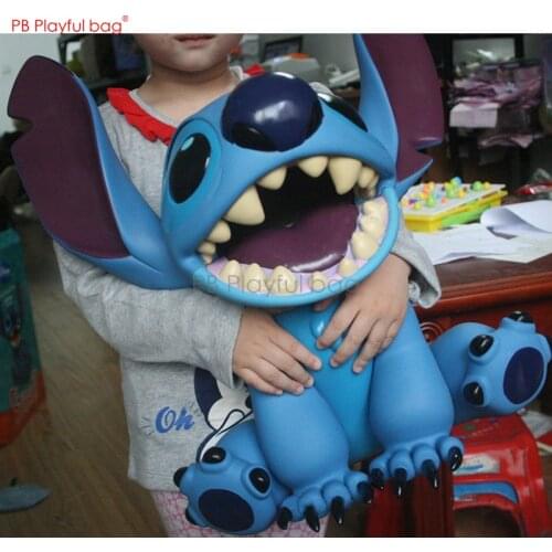 Playful bag 46CM Large Size Stitch Piggy bank PVC collectible doll Stitch Best gift for Children Action figure Model Toys HF06