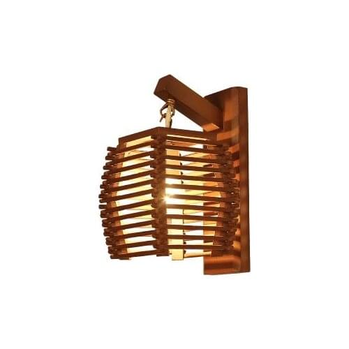 Chinese restaurant wall lamp living room bedroom bedside wood lamp corridor aisle classical nostalgic solid wood wall lamp