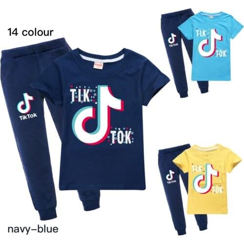 TIK TOK Boys Girls T Shirt+ Pants Children Summer Autumn Outfits 2Pcs Sweatshirt Outer Coat Christmas Set