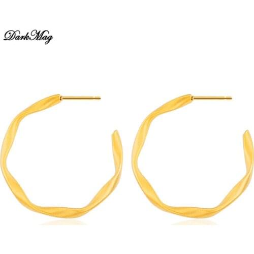 DarkMag Trendy Korean Hoop Earrings Statement High Quality Earrings Minimalist Brincos Female Office Jewelry Gift 2020