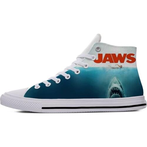 Jaws Movie Shark Horror Funny Fashion Popular Casual Cloth Shoes High Top Lightweight Breathable 3D Printed Men women Sneakers