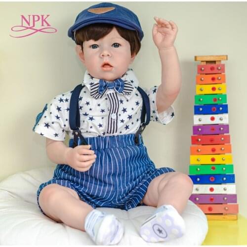 NPK 70CM Original Huge Baby Size Reborn Baby Toddler Boy Liam Finished doll Soft Body 3D-Paint Skin Tone with Veins