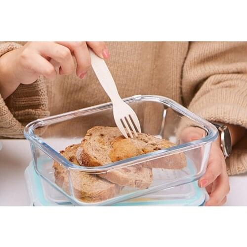 Korean style Lunch Box Glass Microwave Bento Box Food Storage Box school food containers with compartments for kids