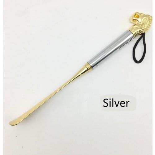 Lion Head Metal Shoe Horn Luxury Shoe Pull-on, Non-bending Shoe 32cm Long Shoe Horn gloden color