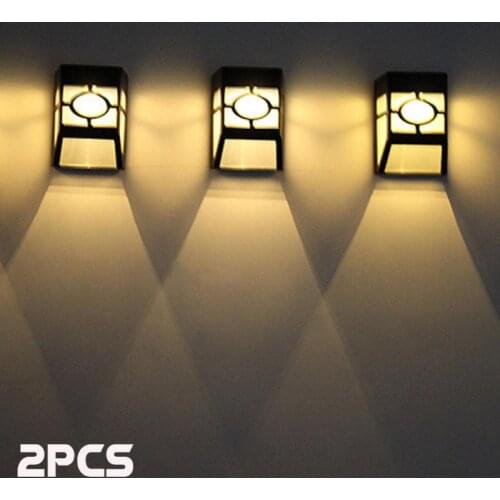 2pcs Nordic Wall Lamp Ip65 Led solar light Outdoor Up Down Wall Lights Modern For Home Stairs Bedroom Bedside Bathroom Lighting
