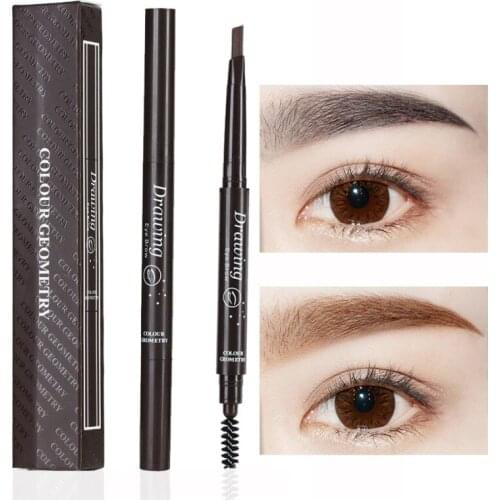 New 4 Color Eyebrow Pencil Natural Waterproof Rotating Automatic Eyeliner Eye Brow Pencil with Brush Beauty Cosmetic Tool