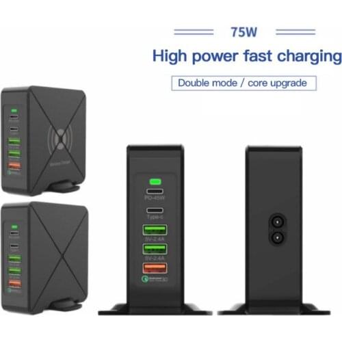 New EU US UK 45W 5-Port Desktop Charger Wireless Quick Charge 3.0 For Apple MacBook Nexus 5X/6P 4 PowerIQ Ports For IPhone IPad