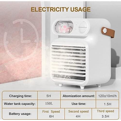 New Desktop Portable USB Exquisite Mini Air Conditioner Fan Quiet Gale Desktop Household Small Durable Fan Small Air Cooler