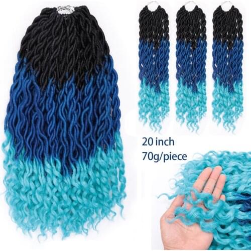 ONYX 20 inch Faux Locs Crochet Braids Hair Ombre 3 Colors Goddess Hair Soft Natural Braid Synthetic Braiding Hair Extension