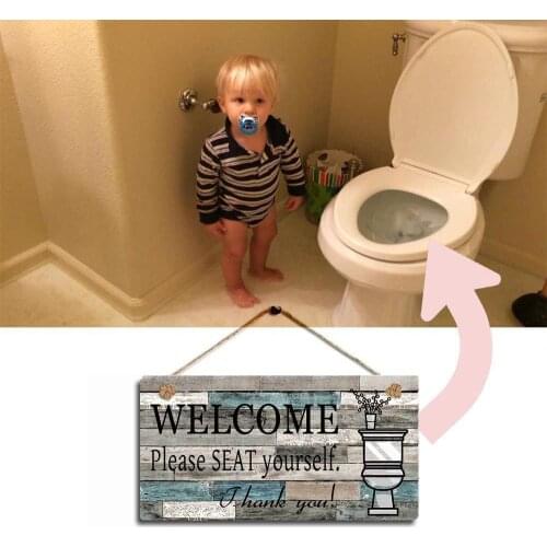 Toilet Pendant Printed Wooden Plaque Mark Wall Hanging Decor Decorative Home Family Door Sign Home Bathroom Doorway Decoration