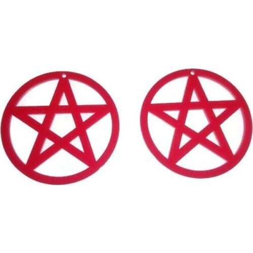Pink Pentagram Charms | Witch Jewellery Supply Laser Cut Acrylic Pendant | Goth Star Circle