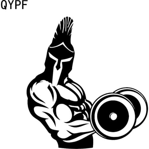 QYPF 14.3*15.6CM Interesting A warrior Muscles Arm Fitness Training Decor Car Sticker High Quality Vinyl C16-0347