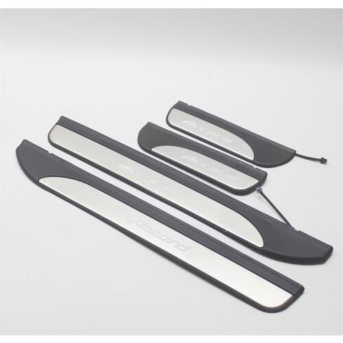 Car Styling Stainless Steel White Blue Red Led Door Sill Scuff Plate Guard Sills Protector Trim For Honda Accord 2013-2017 9TH