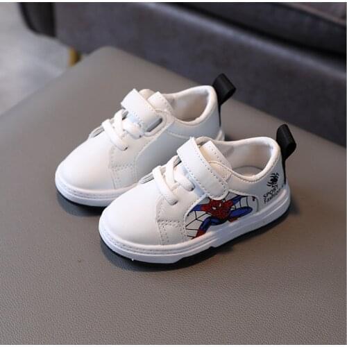 2021 New Hot Sales Four Seasons Kids SpiderMan Sneakers Fashion Baby Girls Boys Infant Tennis Solid Sports Children Shoes