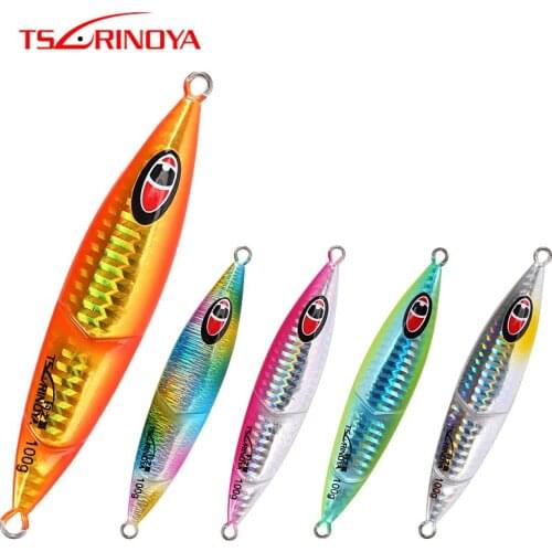 TSURINOYA Fishing Lure SLOW JIG Ramble 40g 60g 80g 100g Saltwater Hard Lure 5 Colors Luminous Metal Baits For Sea Fishing