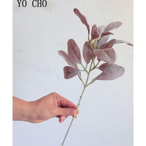YO CHO Flocking Artificial Leaf Simulation Rabbit Ear Leaf Floral Accessories DIY Material Wedding Home Decor Fake Leaf Plant