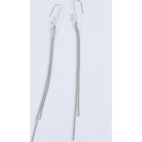 Za Brand Pearls Long Chain Tassel Drop Earrings for Women Wedding Party Gift Dangle Statement Jewelry