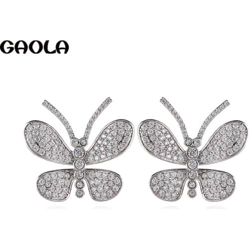 GAOLA Cute Animal Stud Earrings Unique Design Girls Statement Butterfly Earring Jewelry Earrings Boucles D'oreilles GLE9408