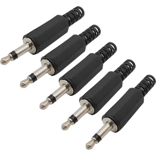 20/10/5/2Pcs Solder Type 3.5mm Mono Male Plug Jack 3.5 Single Channel DIY Audio Headphone Cable Extension Connector Adapter