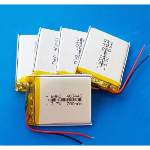 5 pcs 3.7V 700mAh 403443 lipo polymer lithium rechargeable battery for MP3 GPS navigator DVD recorder headset e-book camera