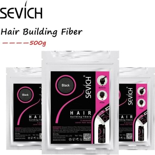 500g SEVICH Keratin Hair Fiber Human Hair Loss Treatment Care Color Thickening Styling Powder OEM Private Label Refill Bag