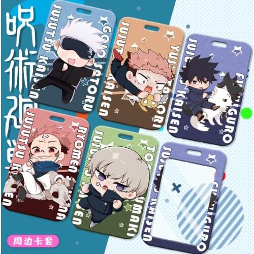 6.8*11CM Anime Game Jujutsu Kaisen Itadori Yuji Fushiguro Megumi Gojo Satoru Key buckle Bank card cover Model Toys Gift