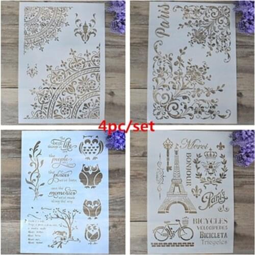 A4 29cm DIY Mandala Skull Owl Layered Templates Wall Painting Scrapbooking Coloring Embossed Decorative Card for Album Template