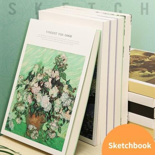 Sketchbook 120 Sheets Colorful Cover Thick Paper Student Art Painting Drawing Watercolor Graffiti Sketchbook School Stationery