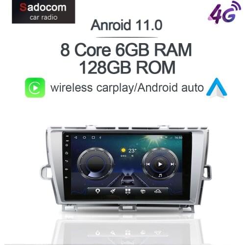Carplay 9" DSP Android 10.0 6GB+128GB Car Multimedia Video Player 4G LTE Navigation GPS Stereo Radio For Toyota Prius 2009-2013