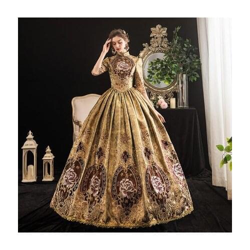 Vintage baroque embroidery ball gown dress Renaissance Gown queen dress Victorian/Marie Antoinette Belle