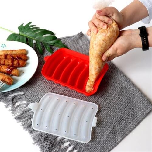DIY Sausage Making Mold Food Grade Silicone Handmade Hot Dog Manufacturer Reusable Mold Baby Food Supplement Sausage Maker Mold