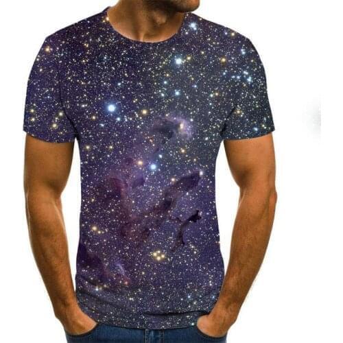 Galaxy space pattern printing 3D T-shirt casual summer style fashion printing short-sleeved T-shirt mens shirt art street cloth