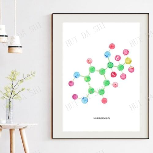 Noradrenalin Art Print, Adrenal Tumor, Hormone Art, Biochemistry Art Print, Chemistry Art, Biochemistry Gift